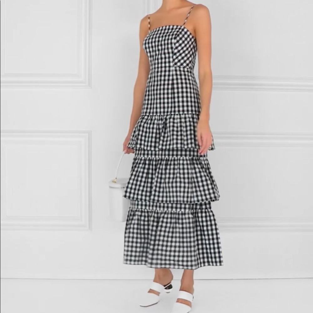 New! J.Crew gingham spaghetti strap midi dress 2P